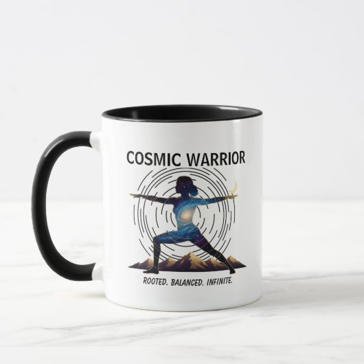 Mug Cosmic Yoga Warrior | Galaxy Body Pose (Gauche)