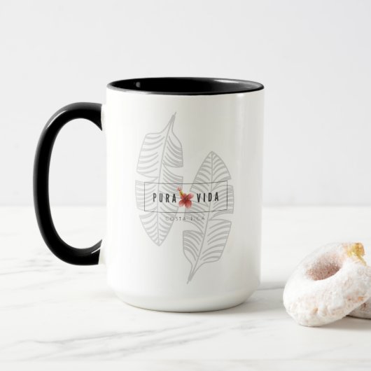 Mug Costa Rica Pura Vida Tropical Leaf (Avec donut)
