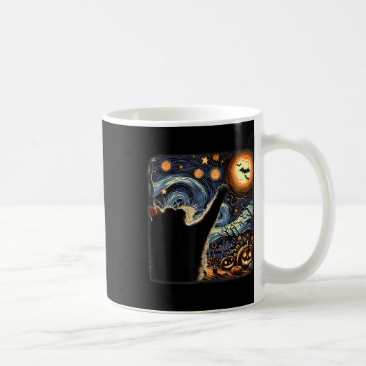 Mug Costume Chat Noir Van Gogh Starry Nuit Amusante Ch (Droite)