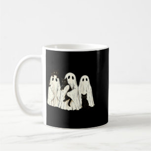 Mug Costume de fantôme Halloween rétro tenant un chat