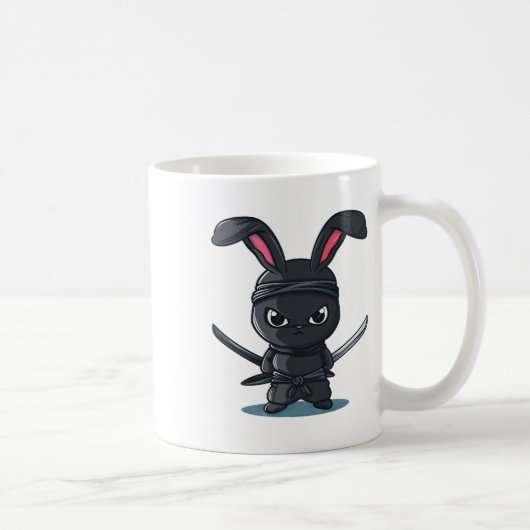 Mug Costume de lapin ninja cool pour Pâques de samoura (Droite)