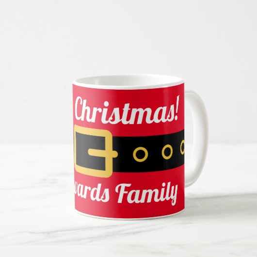 Mug Costume de Noël rouge amusant sur mesure Noël (Devant droit)