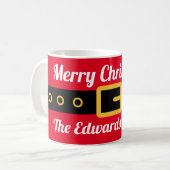 Mug Costume de Noël rouge amusant sur mesure Noël (Devant gauche)