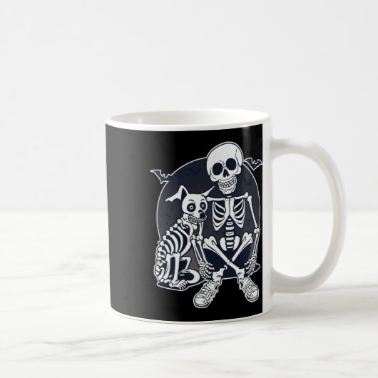Mug Costume de squelette d'Halloween pour chien comme (Droite)