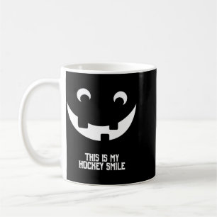 Mug Costume de visage de citrouille sourire de hockey 