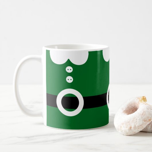 Mug Costume d'elfe de Noël - Graphisme de Noël propre (Avec donut)