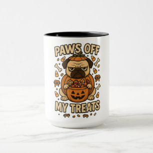 Mug Costume d'Halloween de Pug Grincheux 'Paws Off My 