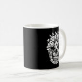 Mug Costume d'Halloween drôle Crâne Sibérien Husky Chi (Devant droit)