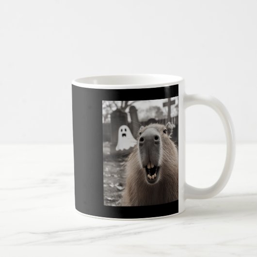 Mug Costume d'Halloween Fantôme de Capybara Drôle Capy (Droite)