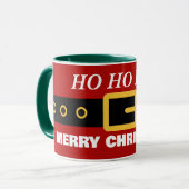 Mug Costume et ceinture du Père Noël rouge drôle (Devant gauche)