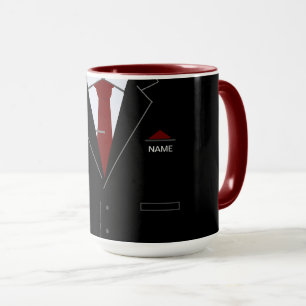 Mug Costume noir moelleux pour entreprise avec nom per