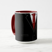 Mug Costume noir moelleux pour entreprise avec nom per (Devant gauche)