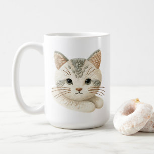 Mug Cosy Brodé Kitty Coffee Cup pour Amoureux de les c