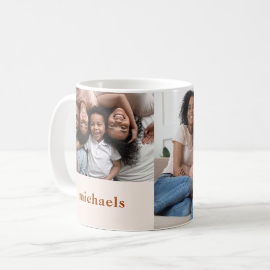 Mug Cosy Burnt Orange Deux photos avec le nom (Devant gauche)