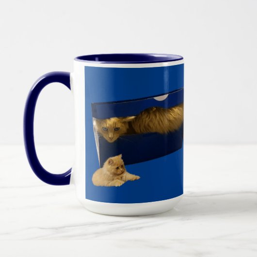 Mug "Cosy Hideaway : The Ginger Cat in the Shoe Box" (Gauche)