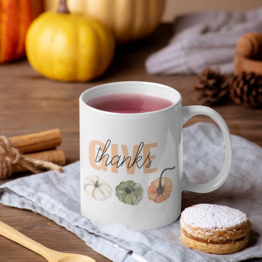 Mug Cosy Pastel Donner Merci et Citrouille