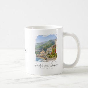 Mug Côte d'Amalfi Aquarelle Souvenir de Voyage Romanti