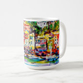 Mug Côte d'Amalfi Italie Aquarelles art originales (Devant droit)