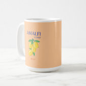 Mug Côte d'Amalfi, Italie, Art Voyage, Pastel, Orange (Devant gauche)
