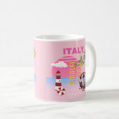 Mug Côte d'Amalfi, Voyage à Preppy, Rose (Devant droit)