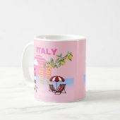 Mug Côte d'Amalfi, Voyage à Preppy, Rose (Devant gauche)