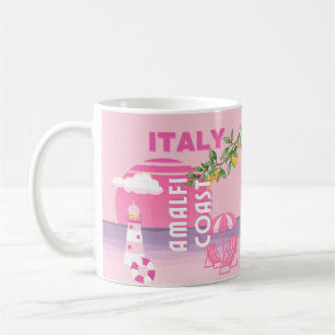 Mug Côte d'Amalfi, Voyage à Preppy, Rose