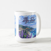 Mug Côte de Big Sur Californie Retro Côte Ouest (Devant droit)