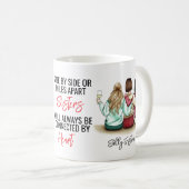 Mug Côté par côté ou Miles Apart Sisters Connecté (Devant droit)