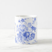 Mug côté personnalisable de fleur blanche d'initiale (Centre)