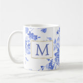 Mug côté personnalisable de fleur blanche d'initiale (Gauche)