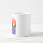 Mug Coteau de coucher de soleil avec aquarelle d'arbre (Centre)