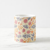 Mug Côtière rustique - Coquillages, Poissons étoilés, (Centre)