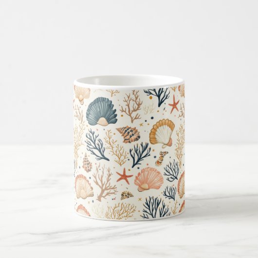 Mug Côtière rustique - Coquillages, Starfish, Reef (24 (Centre)