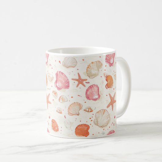 Mug Côtière rustique - Coquillages, Starfish, Reef (28 (Devant droit)