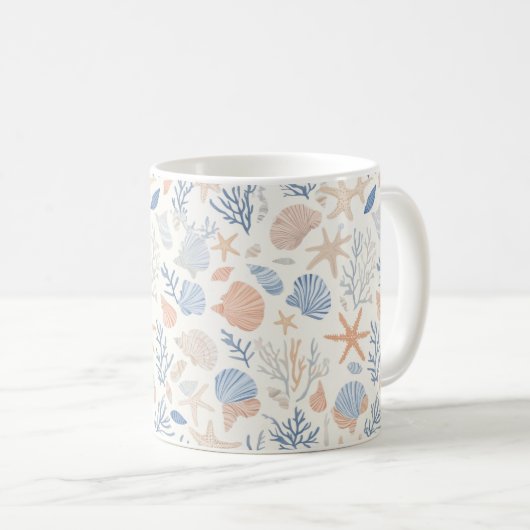 Mug Côtière rustique - Coquillages, Starfish, Reef (34 (Devant droit)