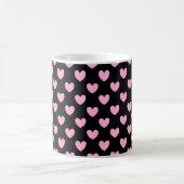 Mug Coton Candy Pink coeurs de polka sur noir (Centre)