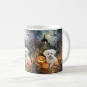 Mug Coton De Tulear Halloween avec citrouilles effraya (Devant droit)