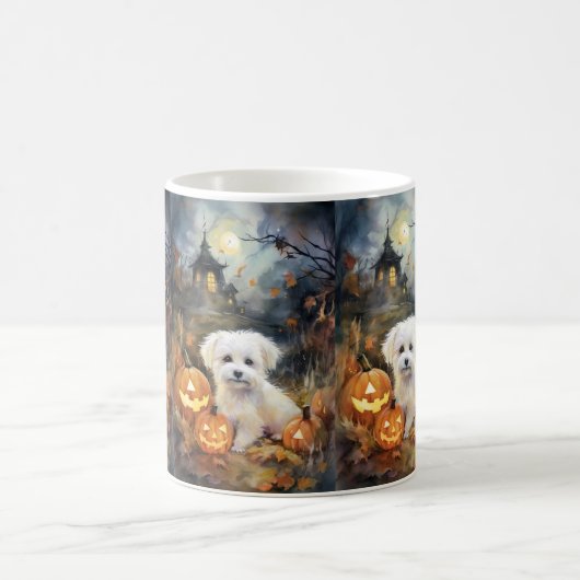 Mug Coton De Tulear Halloween Avec Peur Citrouille (Centre)