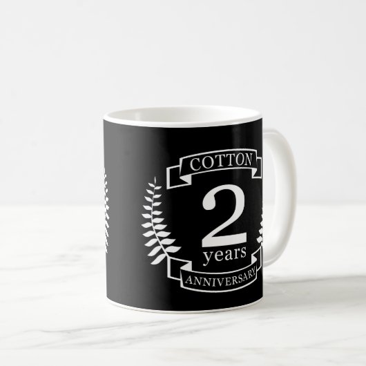 Mug Coton mariage anniversaire 2 ans mariés (Devant droit)
