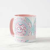 Mug Coton Personnalisé Candy Kawaii Bunny Dot Mandala (Devant gauche)