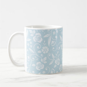 Mug Cottage bleu et floral blanc