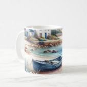 Mug Cottage Coastal Barque de Plage en Fleur (Devant gauche)