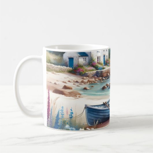 Mug Cottage Coastal Barque de Plage en Fleur (Gauche)