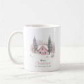 Mug Cottage d'hiver rose Noël (Gauche)