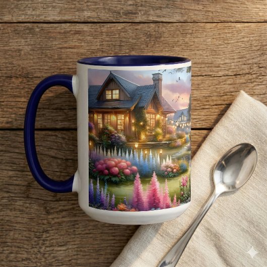 Mug Cottage Garden Stream at Sunset