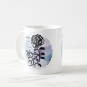 Mug Cottage Rose de l'amour sur le bleu (Devant gauche)