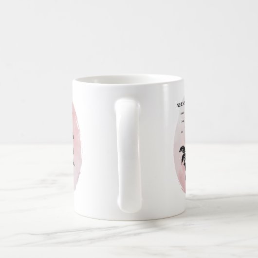 Mug Cottage Rose magique sur rose (Poignée)