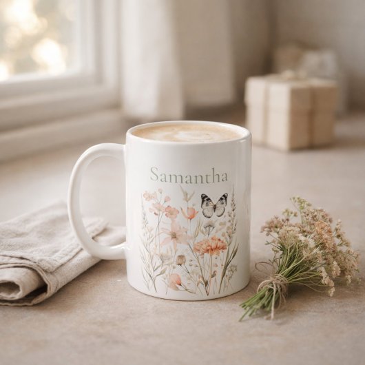 Mug Cottagecore Fleur Sauvage Personnalisée