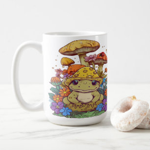 Mug Cottagecore Fleurs de grenouilles Champignons