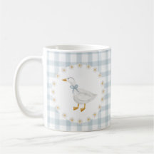 Cottagecore Gingham Bleu Baby Shower Canard Enjoué